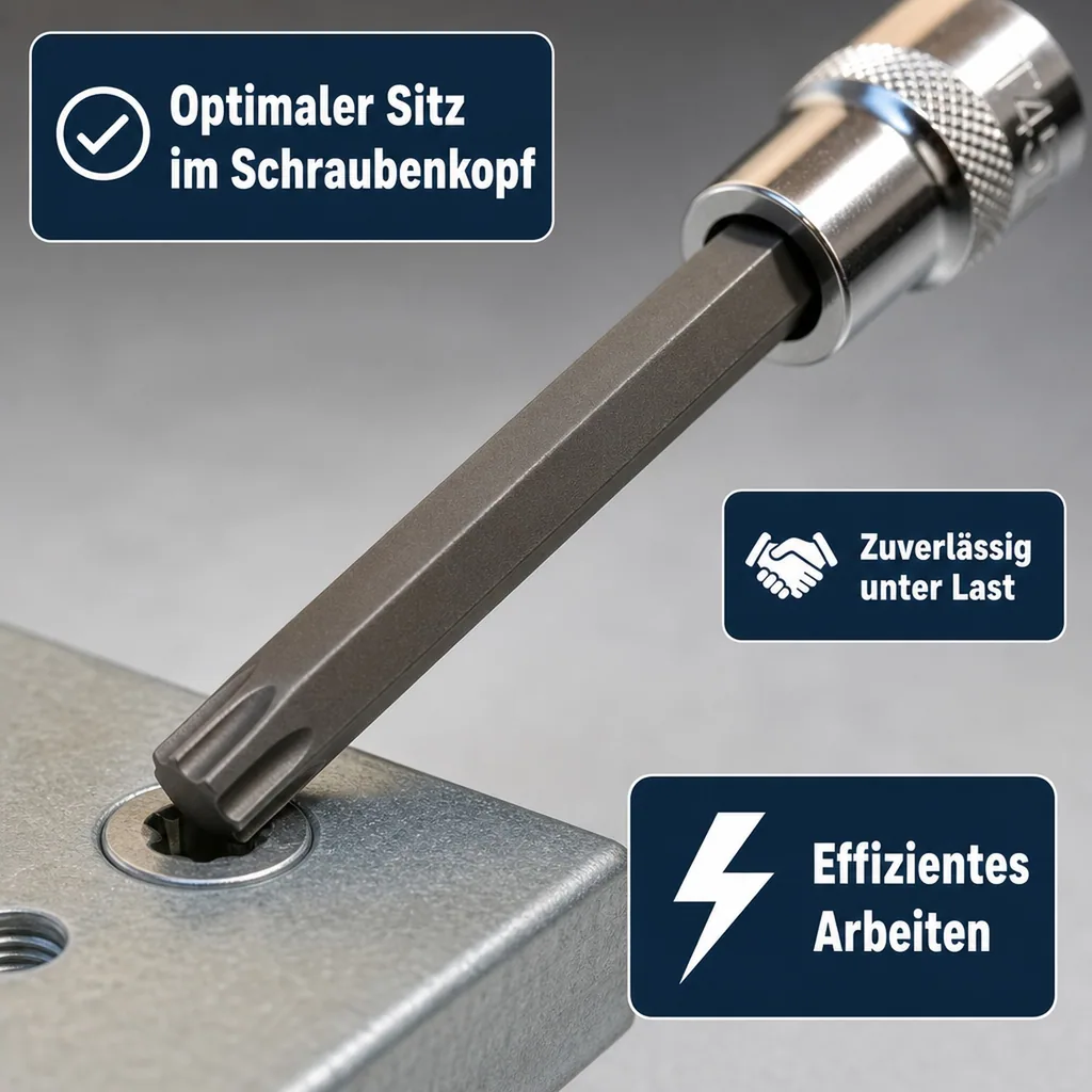 Innensechskant T45 Nuss, 1/2 Zoll Stecknuss, S2 Werkzeugstahl, 100mm