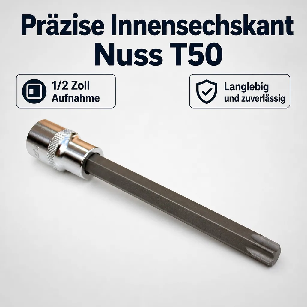 Innensechskant Nuss T50, 1/2 Zoll, L 140mm, S2 Stahl Steckschlüssel
