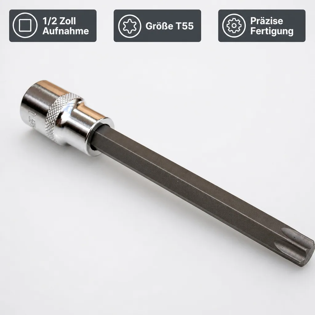 Innensechskant Nuss T55, 1/2 Zoll, S2 Werkzeugstahl, 140mm, Steckschlüssel