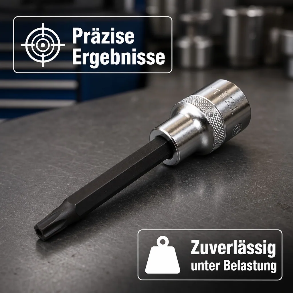 Innensechskant Bit T27, 1/2 Zoll Innensechskant Nuss, S2 Stahl, mit Stirnloch