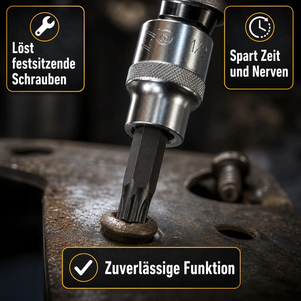 Innensechskant Nuss T55, 1/2 Zoll, Stirnloch, 1/2 Zoll Stecknuss
