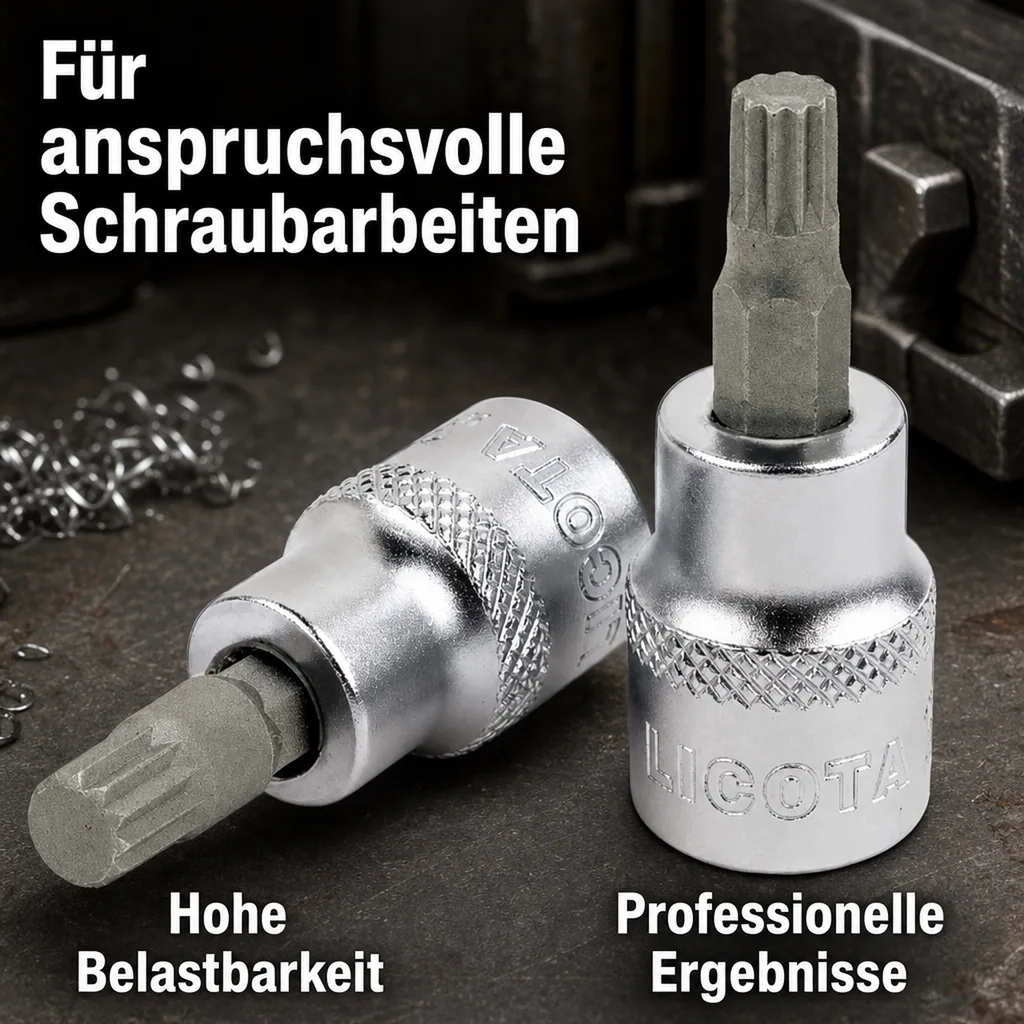 Vielzahn Nuss M10, 1/2 Zoll, Innenvielzahn, kurz