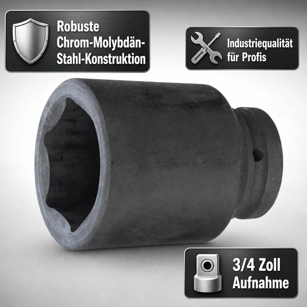 3/4 Zoll Nuss SW 29, Schlagschraubernuss, Cr-Mo, Industriequalität