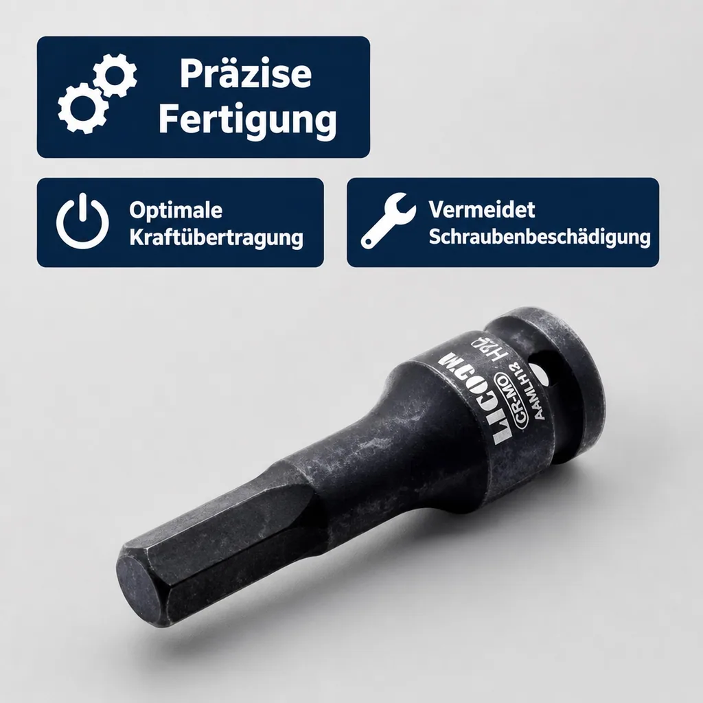1/2 Zoll Innensechskant Nuss, Innensechskant Nuss H24, Cr-Mo Stahl, Innensechskant