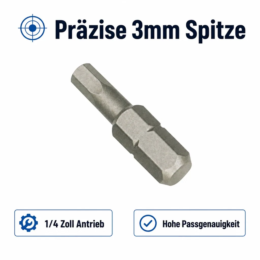 Innensechskant, Innensechskantschlüssel, Innensechskant 3mm, 1/4 Zoll
