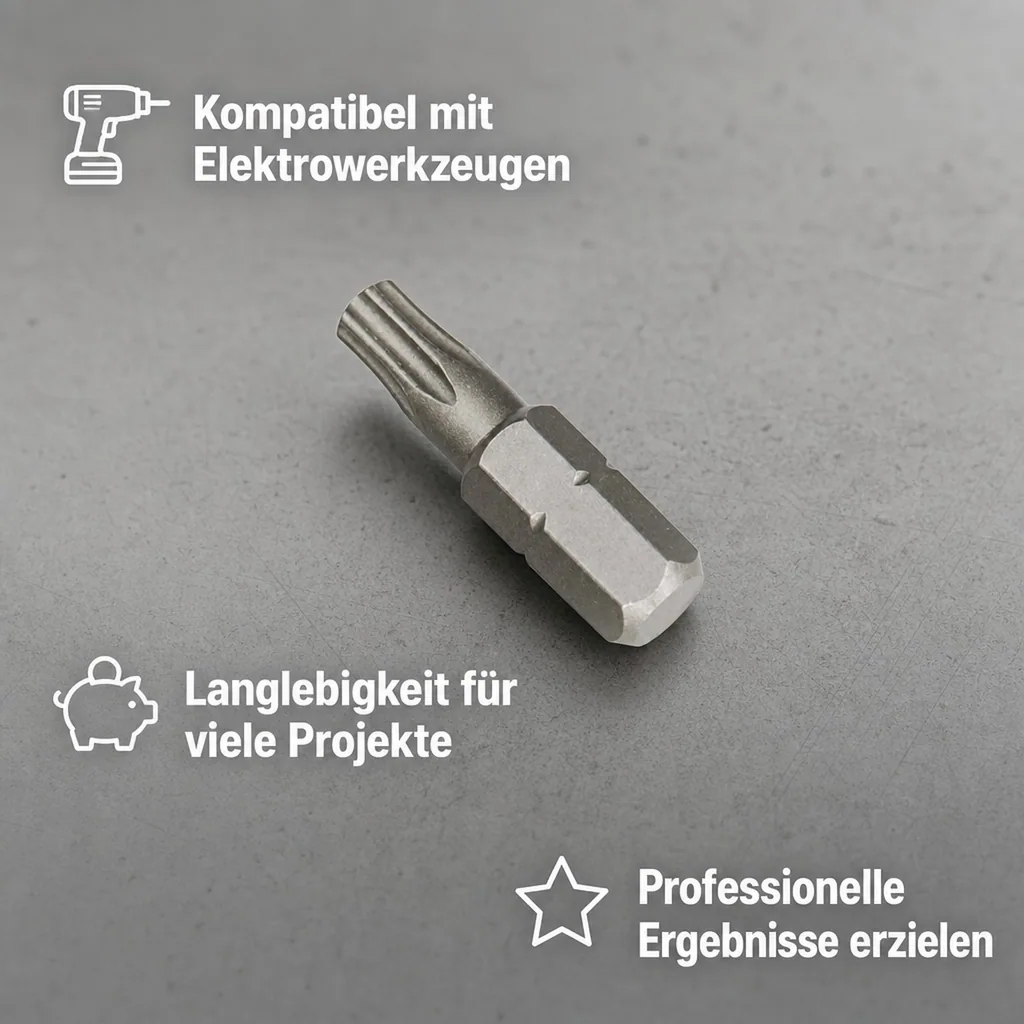 Innensechskant Bit T8, 30mm, 1/4 Zoll, S2 Stahl