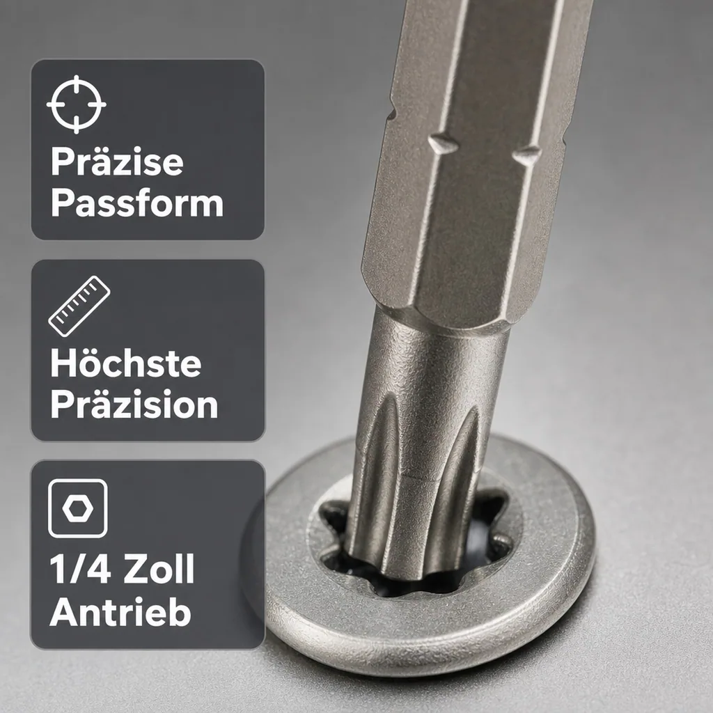 Innensechskant Bit T10, 1/4 Zoll, 30mm, S2 Stahl Bit