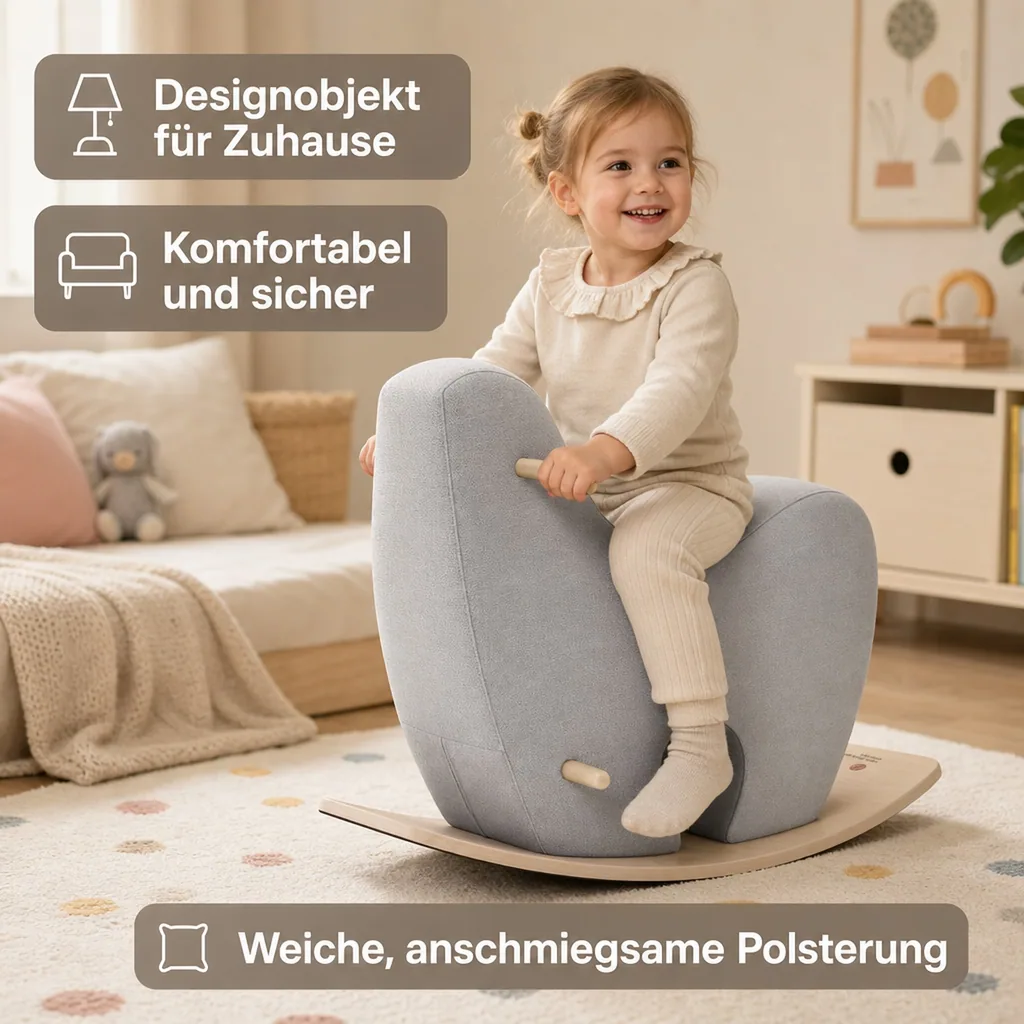 ooh noo Schaukelpferd grau gross