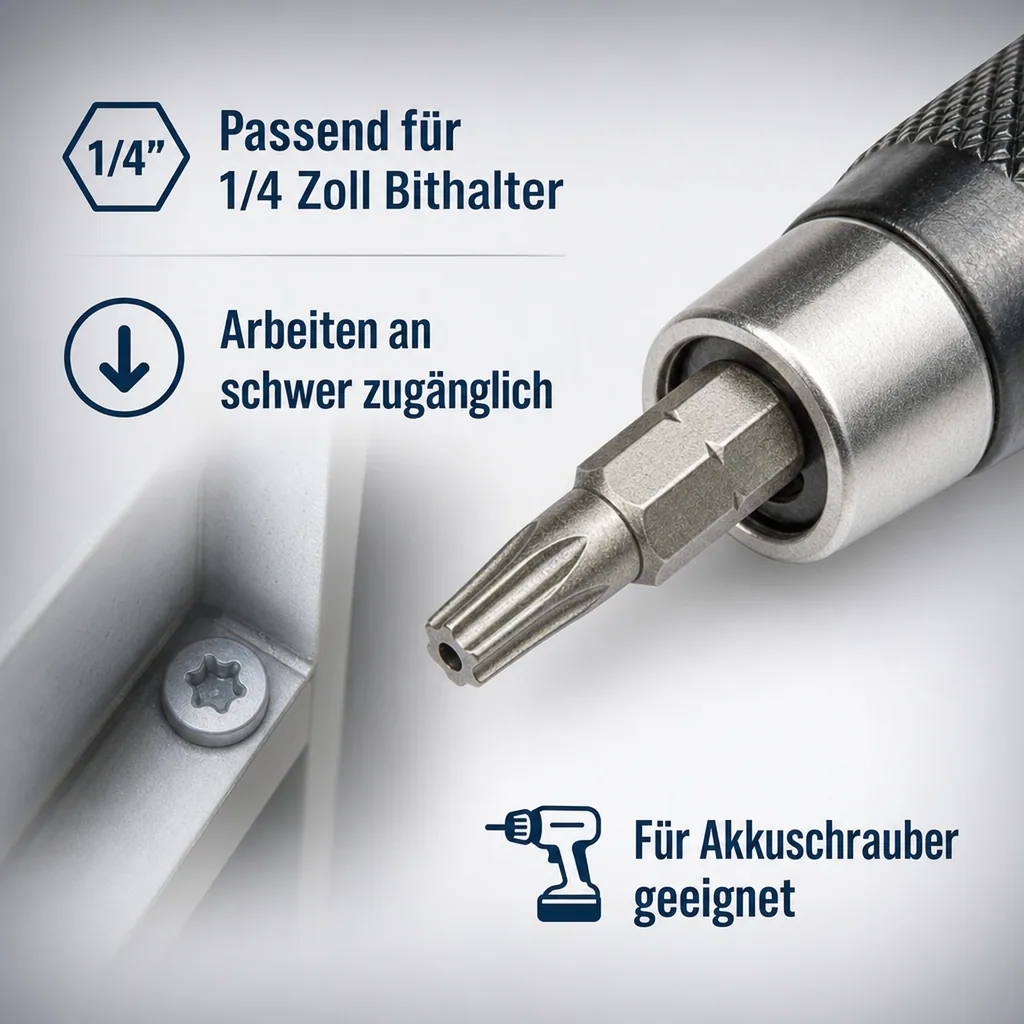 TT30 Bit, Innensechskant Bit mit Bohrung, 1/4 Zoll, L=30mm