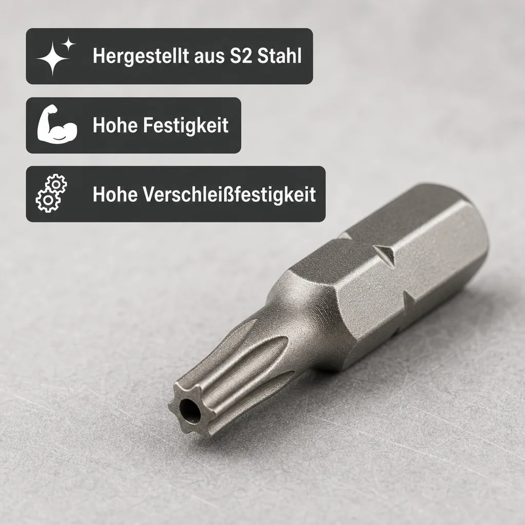 TT30 Bit, Innensechskant Bit mit Bohrung, 1/4 Zoll, L=30mm
