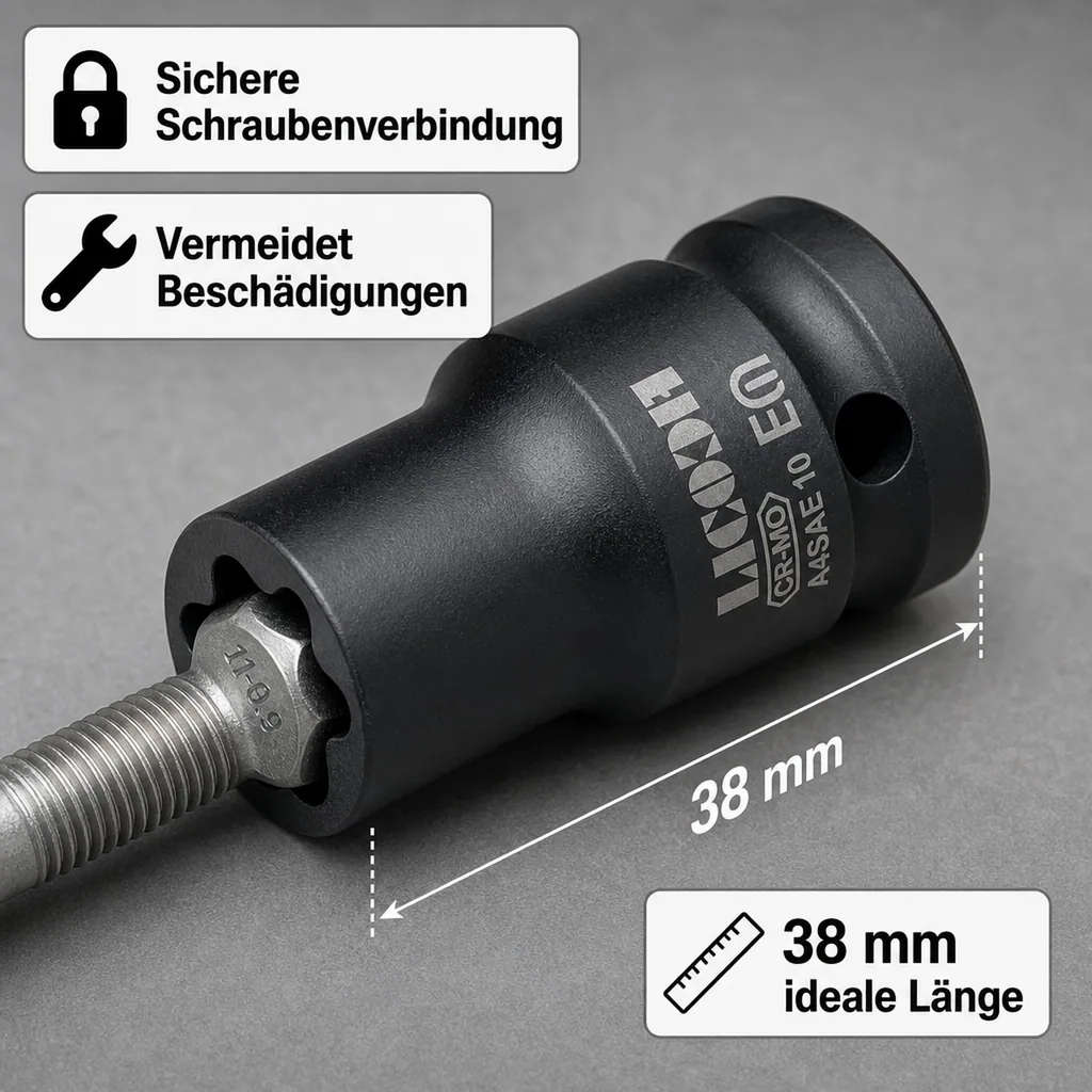 Schlagschraubernuss, Innensechskant Nuss, Aussen Innensechskant E18, 1/2 Zoll Nuss
