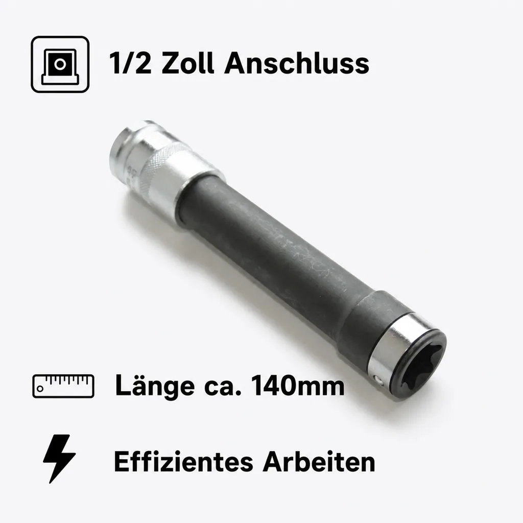 Aussen Innensechskant E12, 1/2 Zoll, Innensechskant Nuss lang, E-Profil, Steckschlüssel
