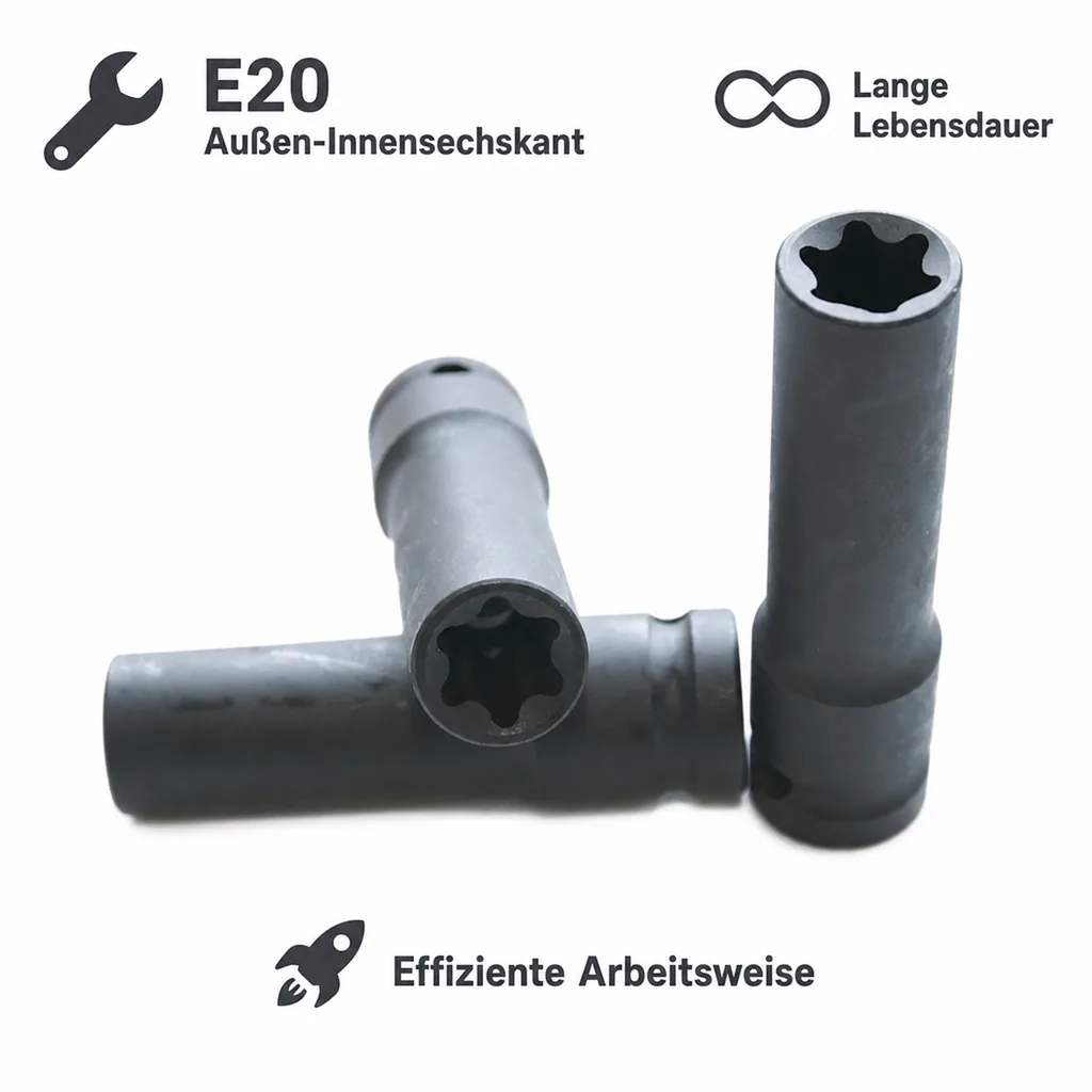 Schlagschraubernuss, Innensechskant Nuss E20, 1/2 Zoll
