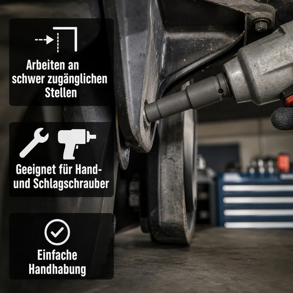 Schlagschraubernuss, 1/2 Zoll Innensechskant E14, Cr-Mo, Werkzeug Schlagschrauber