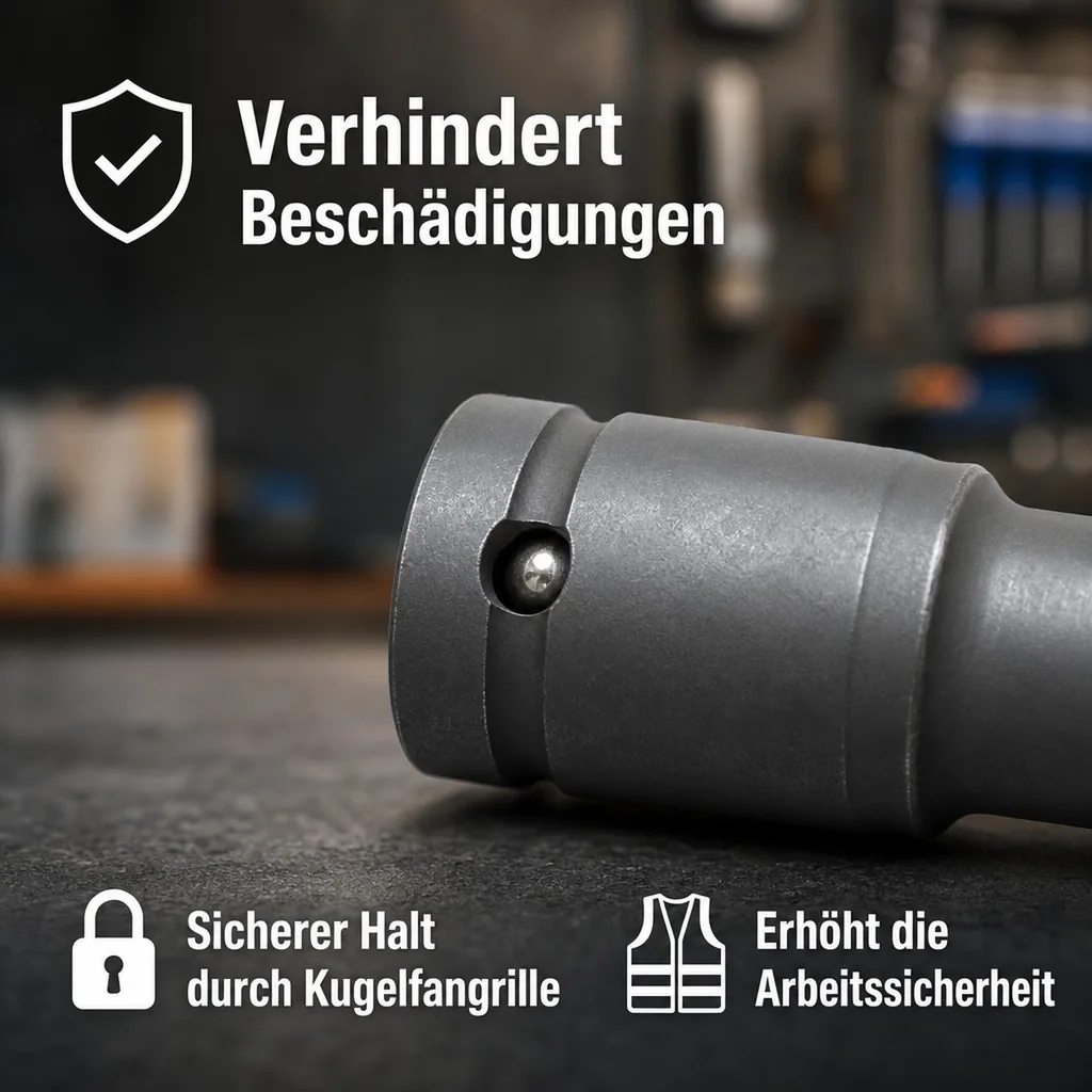 Schlagschraubernuss, 1/2 Zoll Innensechskant E14, Cr-Mo, Werkzeug Schlagschrauber