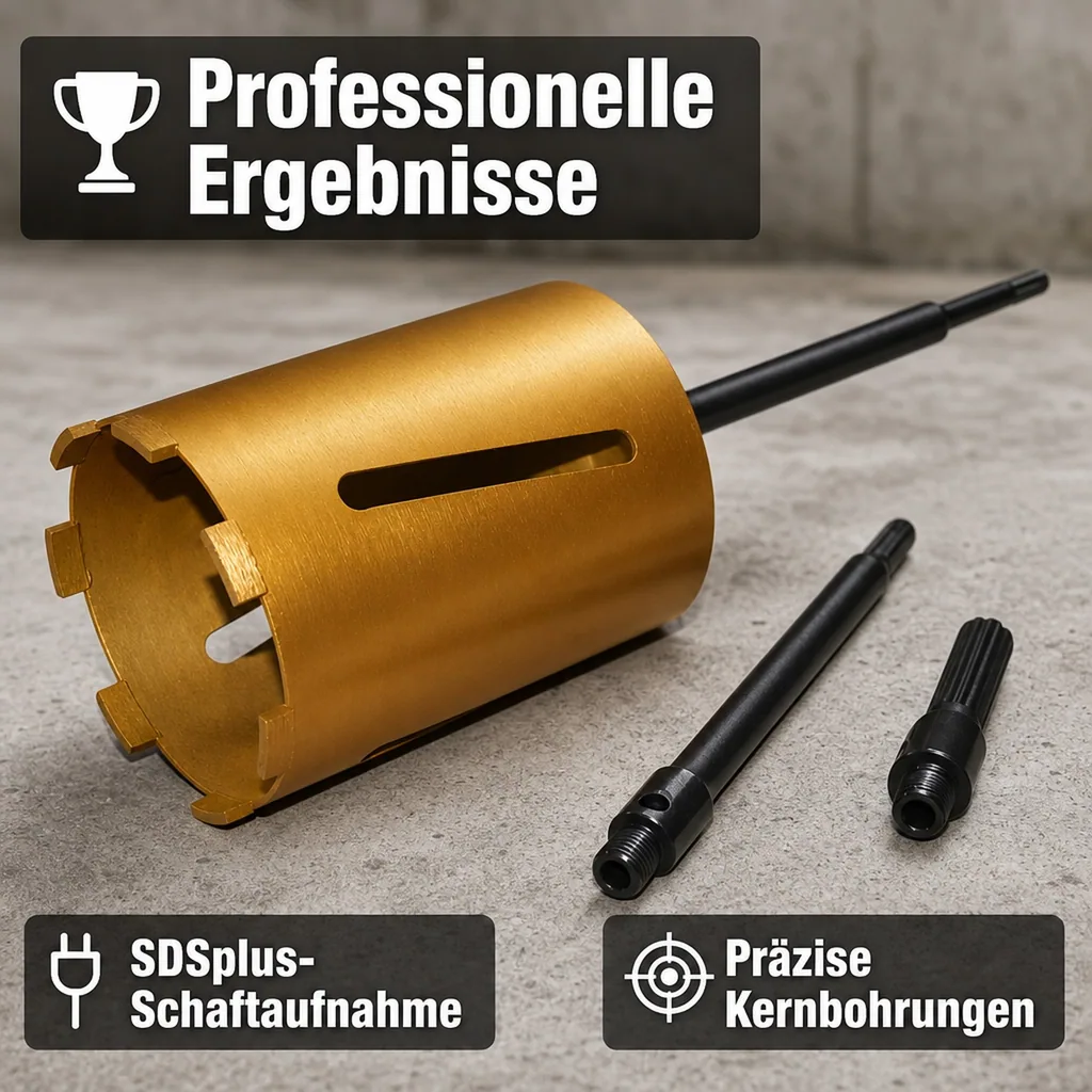 Diamantbohrkrone, Kernbohrer 110mm, SDS Plus Bohrkrone, ohne Zentrierbohrer