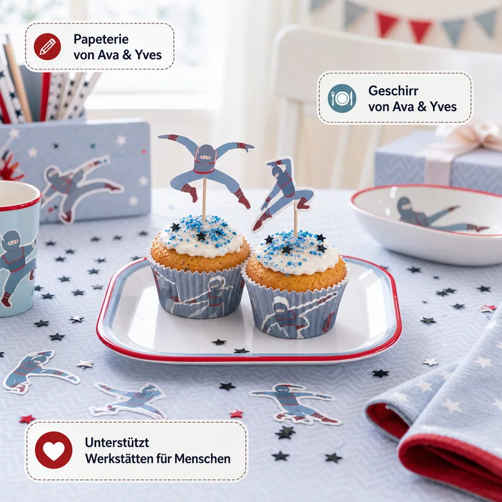 Ava & Yves Cupcake Set Ninjas