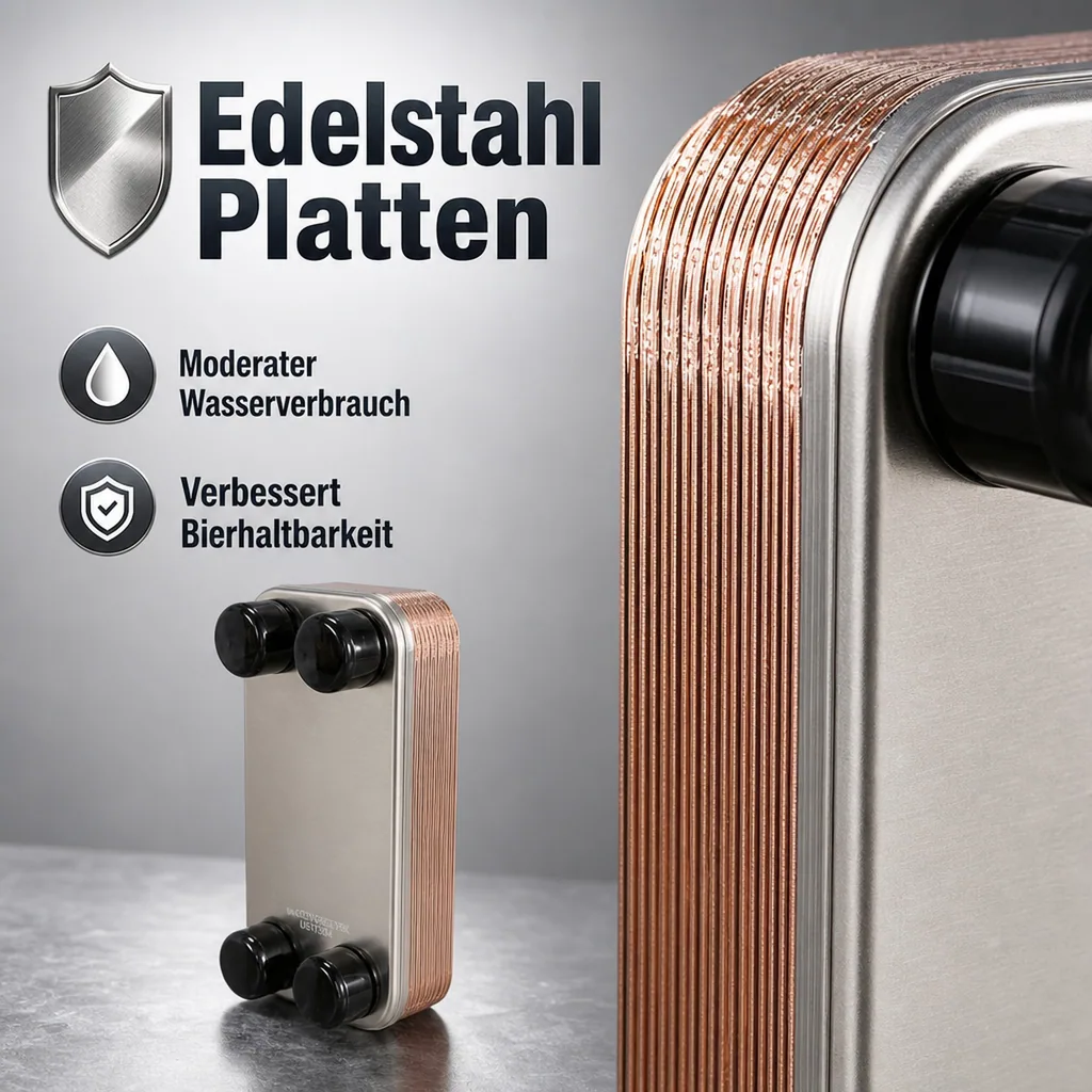 Plattenwürzekühler NIRO 12 Platten - Bierbrauen Profiqualität & Schwerkraftkühlung