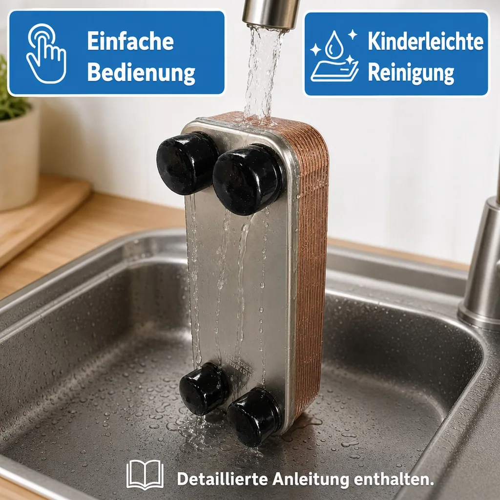 Plattenwürzekühler NIRO 12 Platten - Bierbrauen Profiqualität & Schwerkraftkühlung