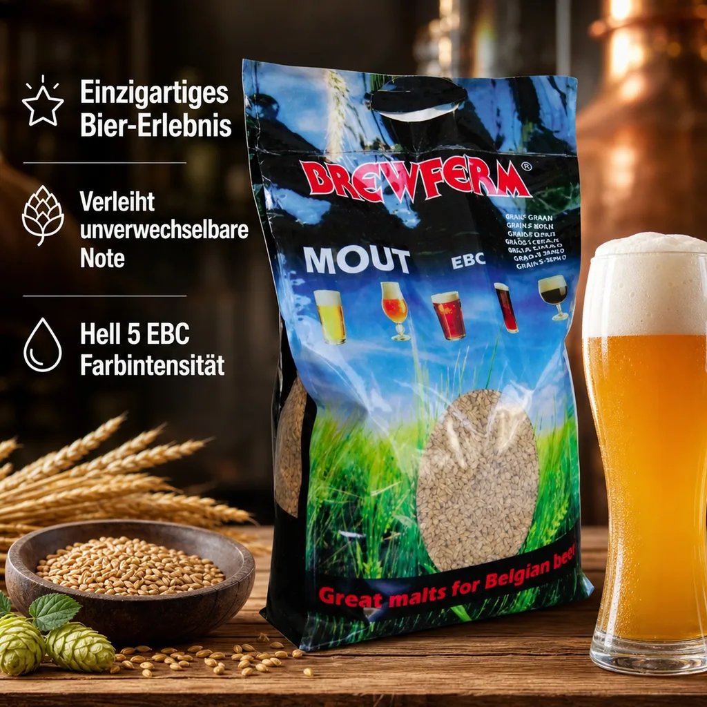 Weizenmalz hell 5 EBC (1 kg): Basismalz für köstliches Weizenbier mit einzigartiger Note