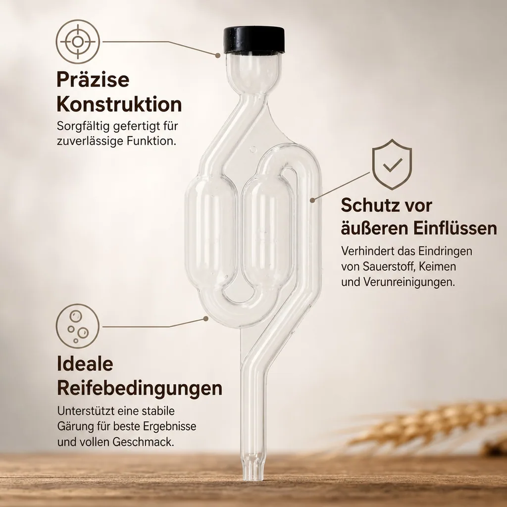 Gärspund - Schlauchmodell mit schwarzer Kappe