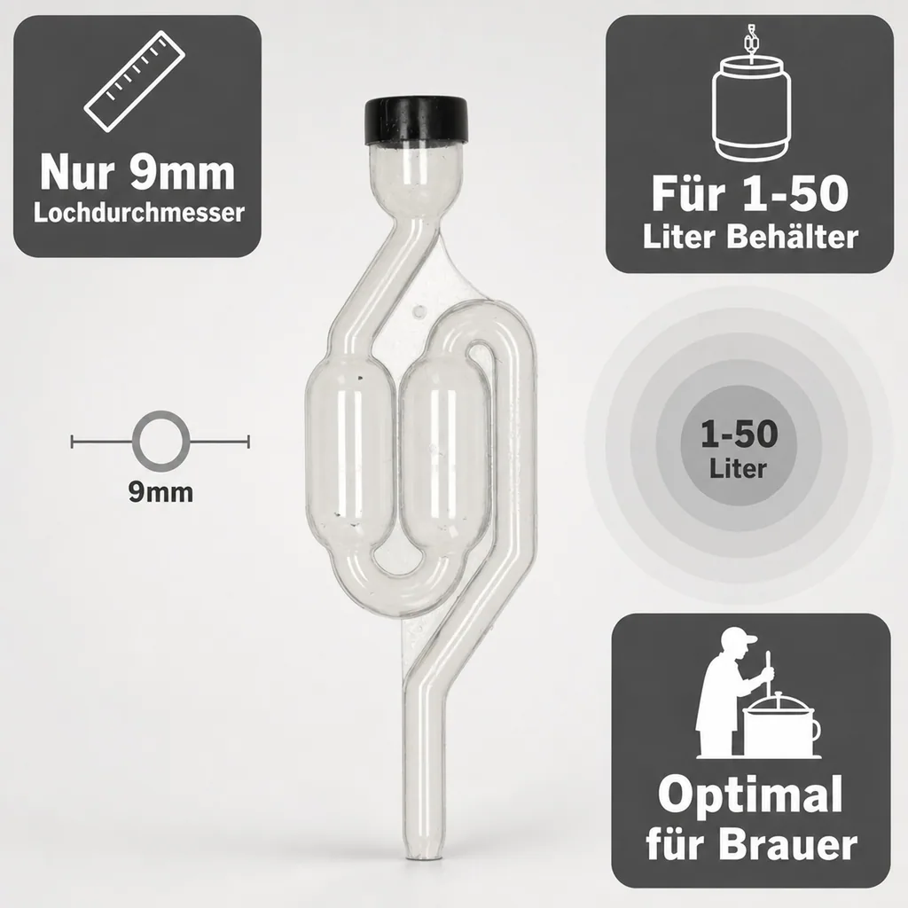Gärspund - Schlauchmodell mit schwarzer Kappe