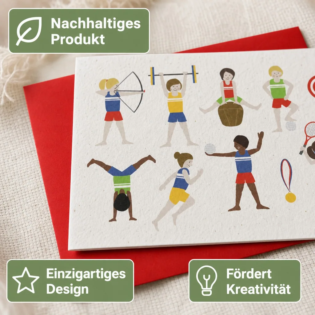 Ava & Yves Glückwunsch Klappkarte Athleten