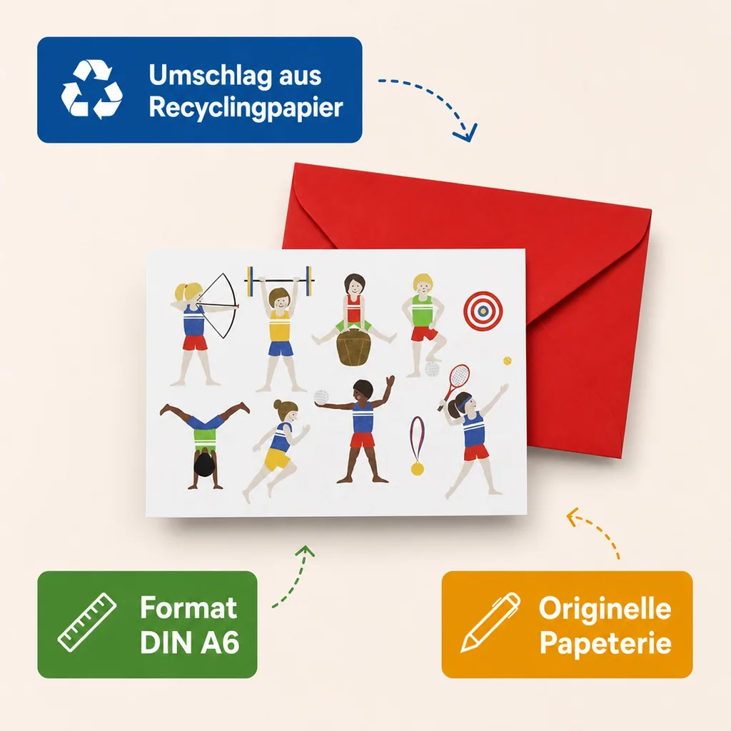 Ava & Yves Glückwunsch Klappkarte Athleten