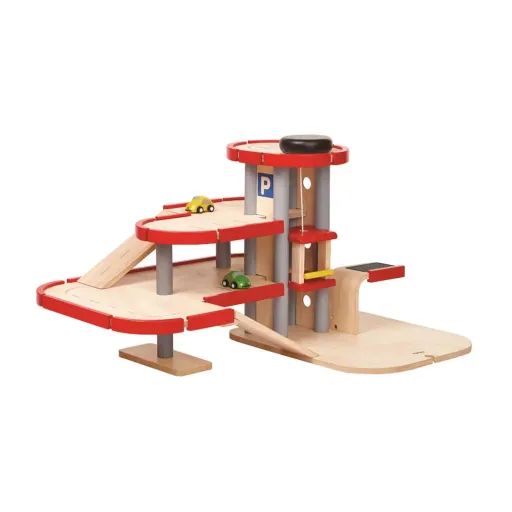 Plan Toys Parkhaus Stromtankstelle Holz