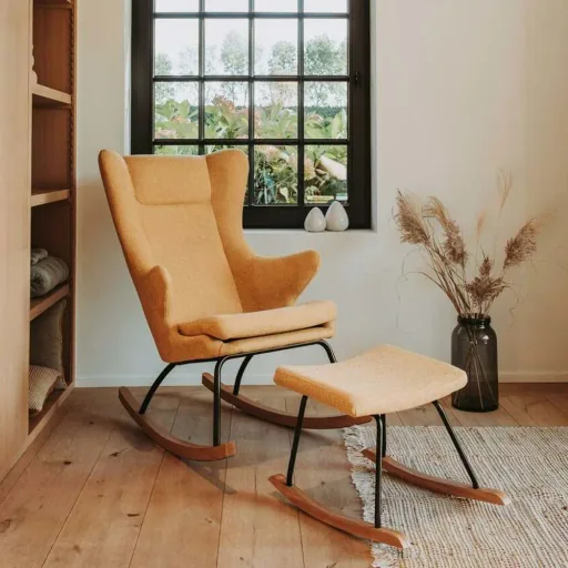 Quax Fußhocker für Schaukelstuhl /Stillstuhl De Luxe senfgelb
