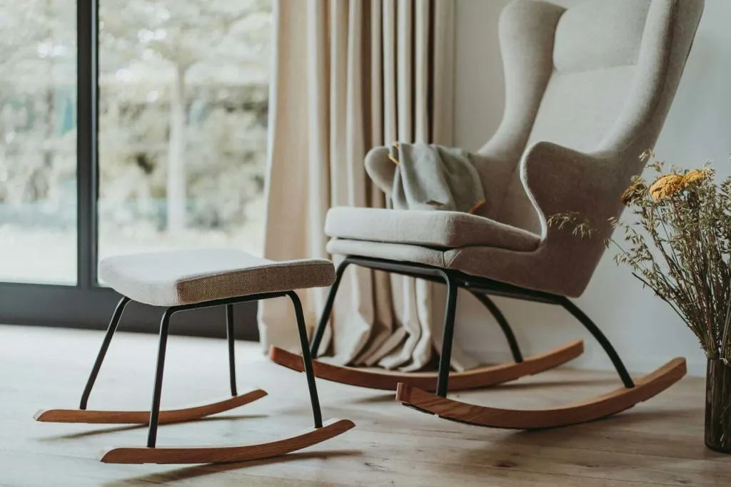 Quax Fußhocker für Schaukelstuhl /Stillstuhl De Luxe clay