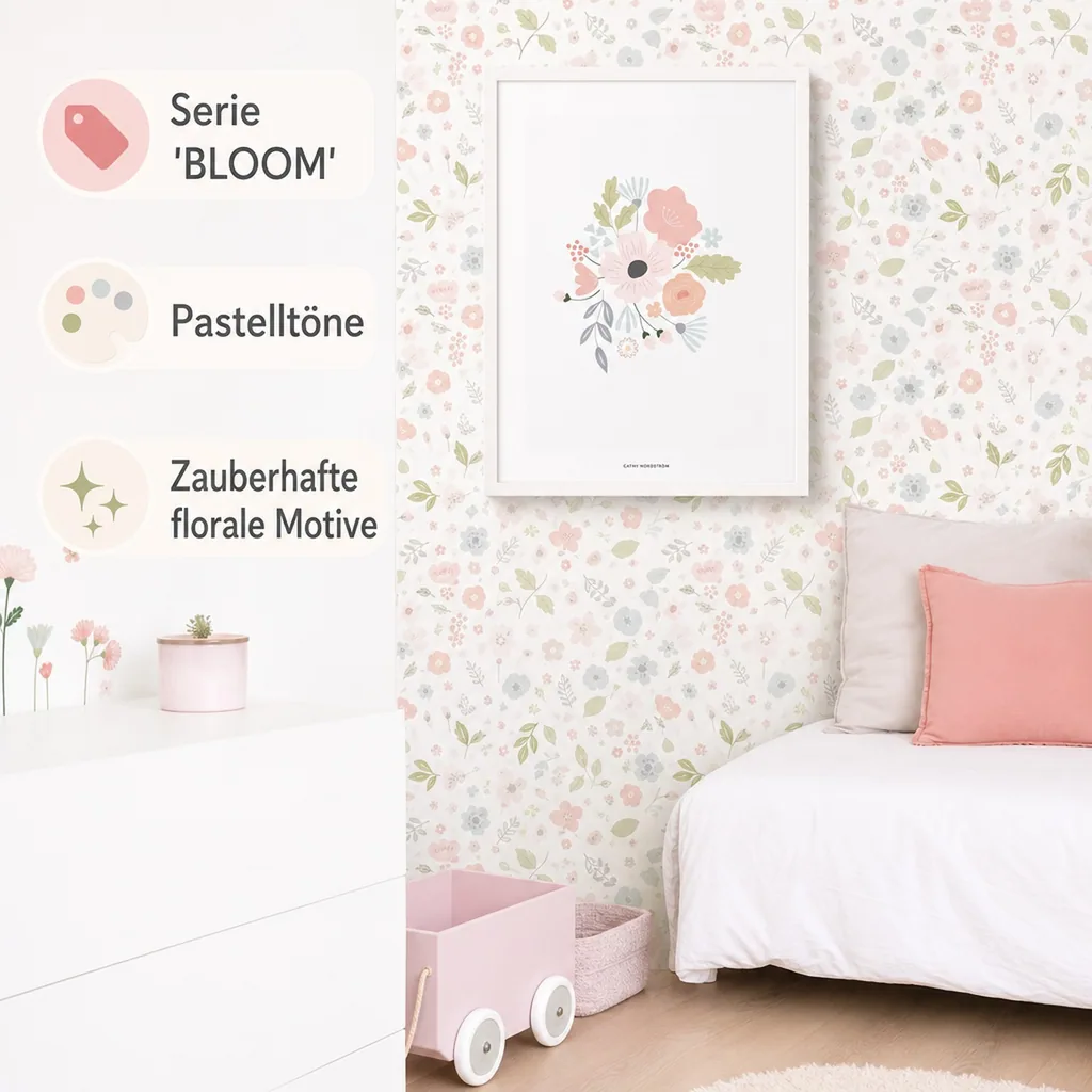 Lilipinso Poster Blumenstrauss rosa pastell