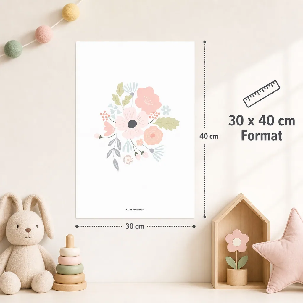 Lilipinso Poster Blumenstrauss rosa pastell