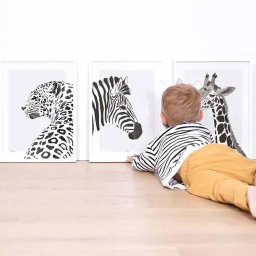 Poster schwarz weiss Zebra von Lilipinso