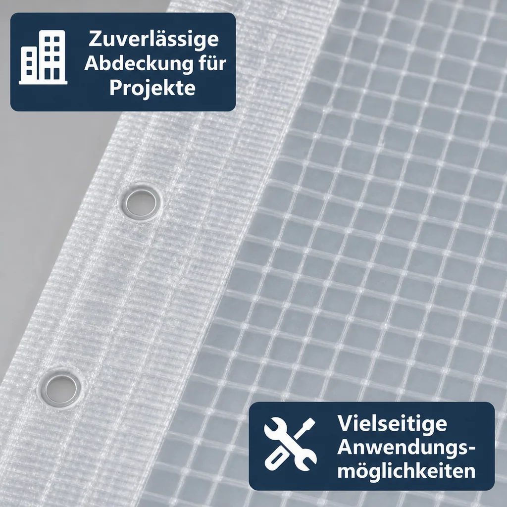 Gitterplane für Gerüste 3,20 x 40 m 200 g/m² Weiss/Transluzent