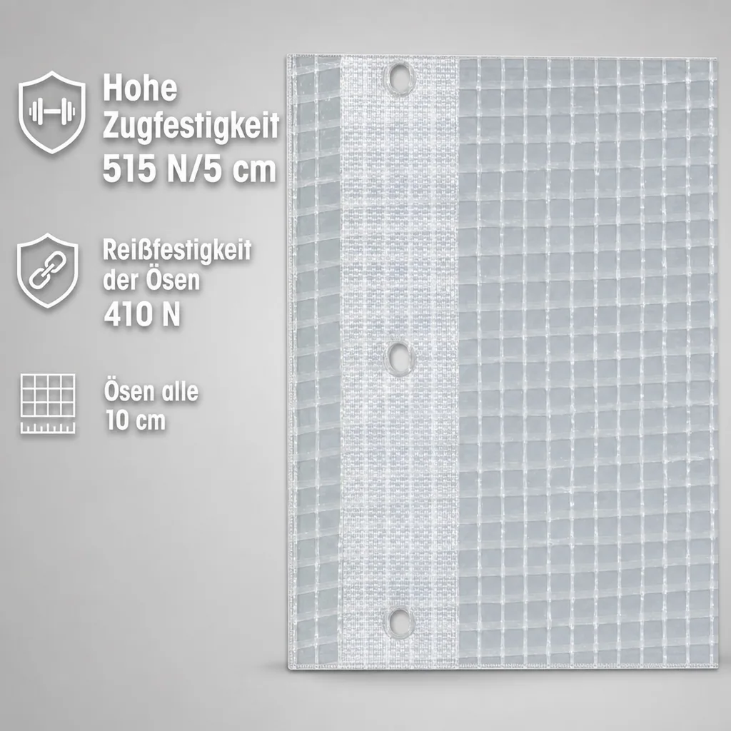 Gitterplane für Gerüste 3,20 x 40 m 200 g/m² Weiss/Transluzent