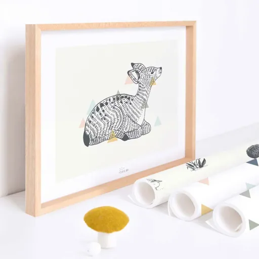 Lilipinso Poster sitzendes Rehkitz schwarz