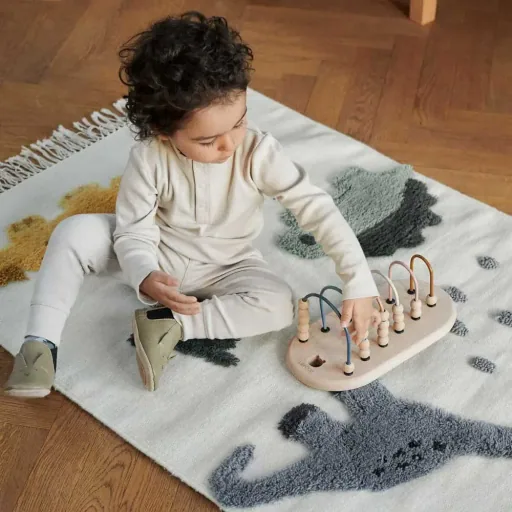 Liewood "Bent" Kinderteppich Dino beige Multi-Mix