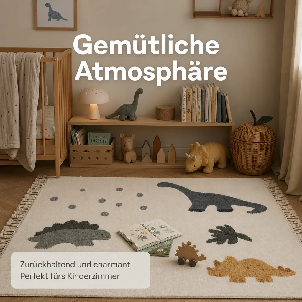 Liewood "Bent" Kinderteppich Dino beige Multi-Mix