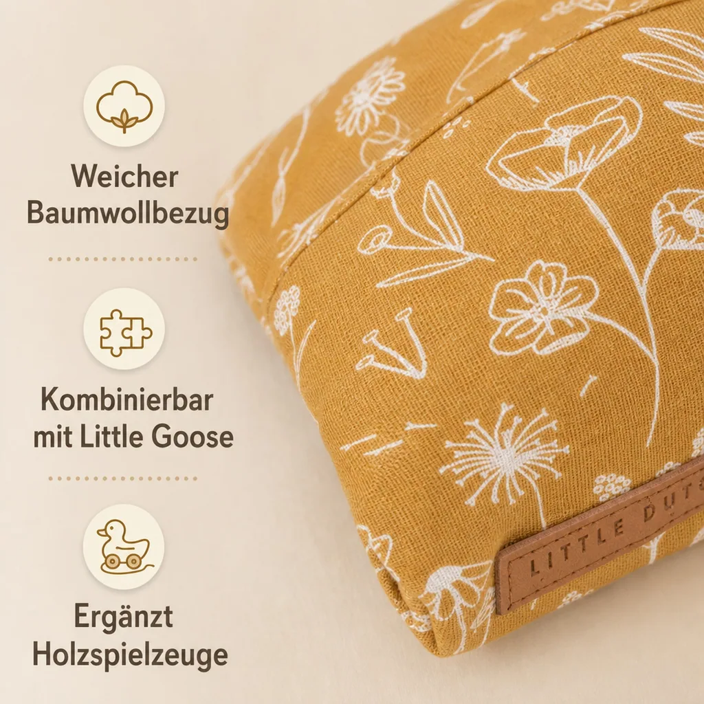 Little Dutch Feuchttuch Box Bezug "Wild Flowers" ocker