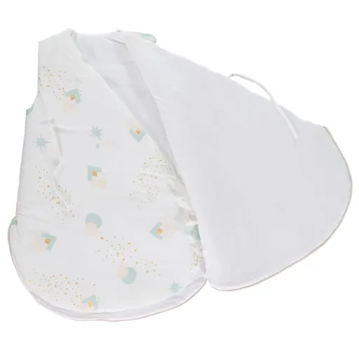 Nobodinoz Babyschlafsack "Cloud" geometrische Formen aqua weiss, Größe: 0 - 6 Monate