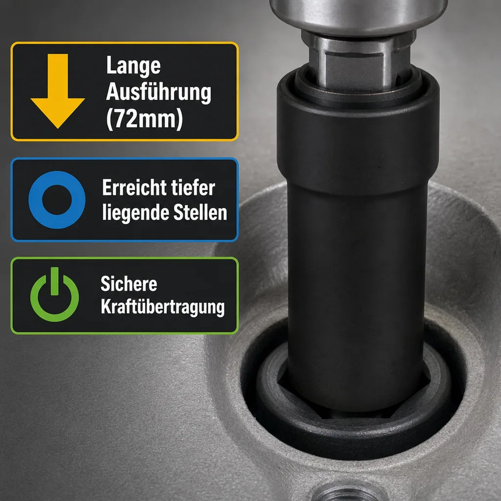 3/4 Zoll Nuss 50mm, Schlagschraubernuss Cr-Mo, SW 50