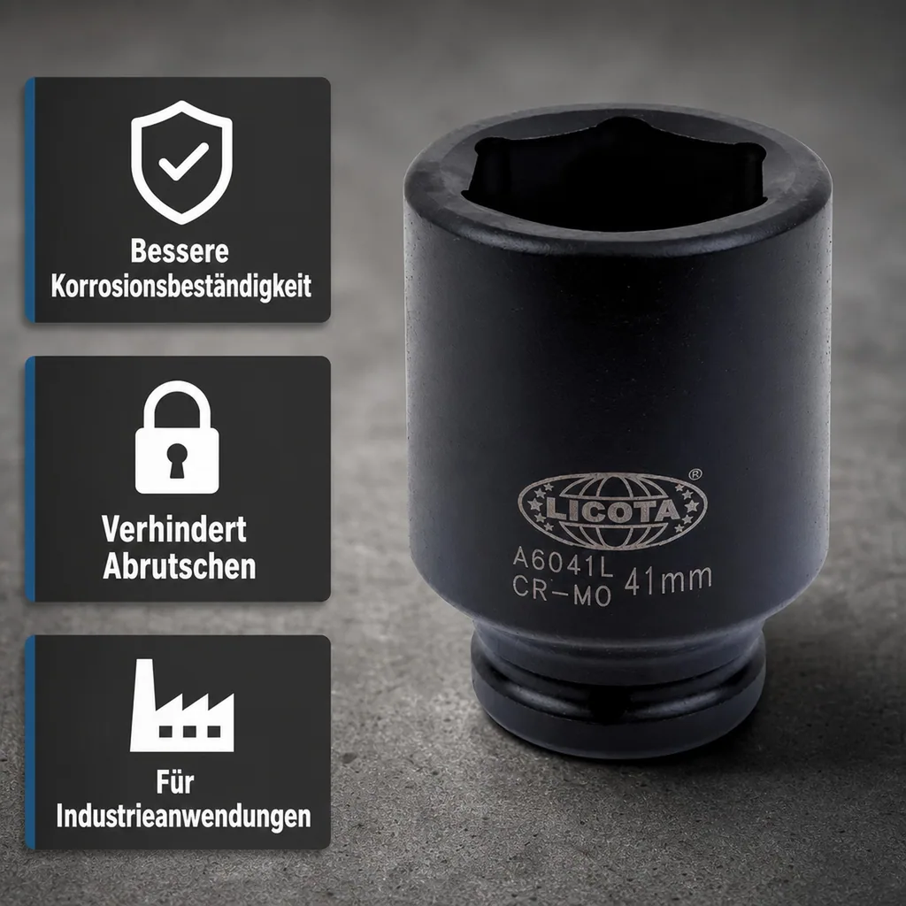 3/4 Zoll Nuss, 38mm, Cr-Mo, lange Stecknuss