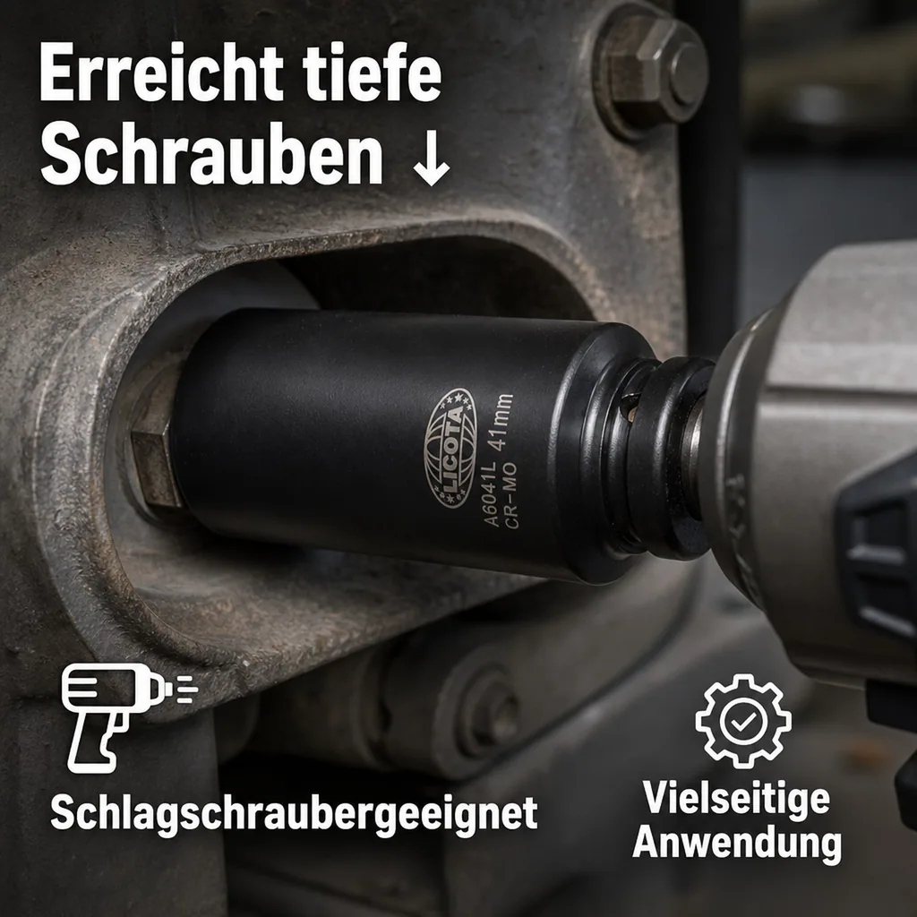 3/4 Zoll Nuss, 38mm, Cr-Mo, lange Stecknuss