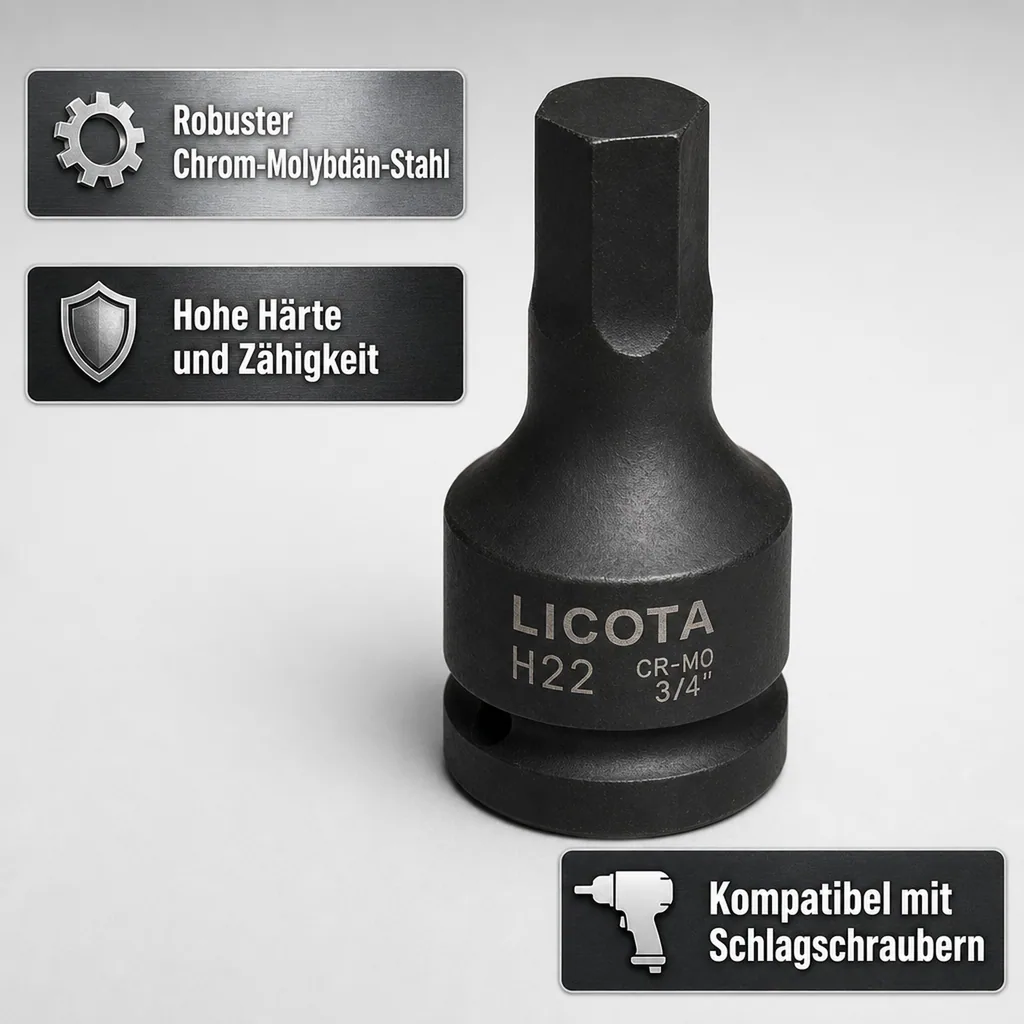 3/4 Zoll Innensechskant Nuss, H22 Innensechskant, Schlagschrauber Nuss
