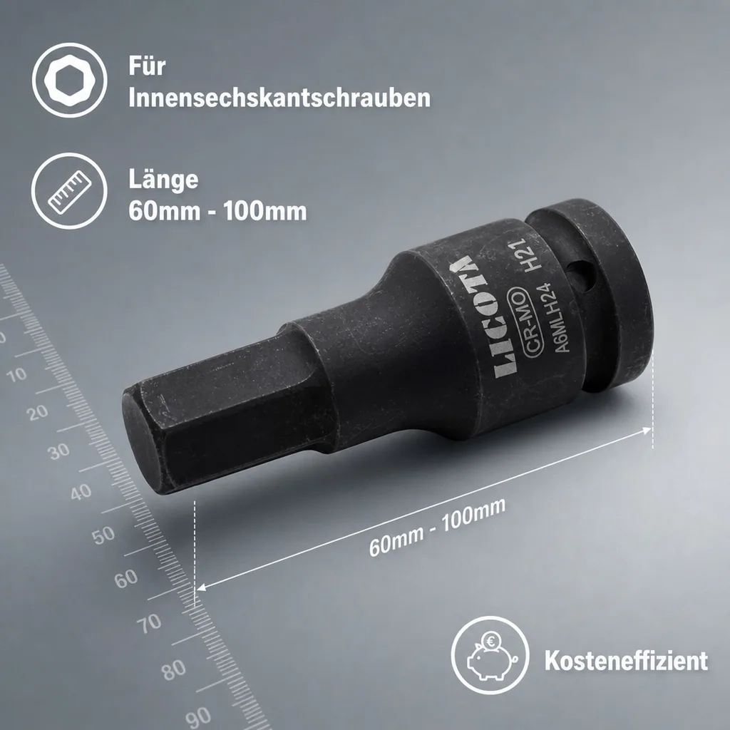 Innensechskant Nuss, 3/4 Zoll H24, Schlagschrauber Nuss, Cr-Mo Stahl