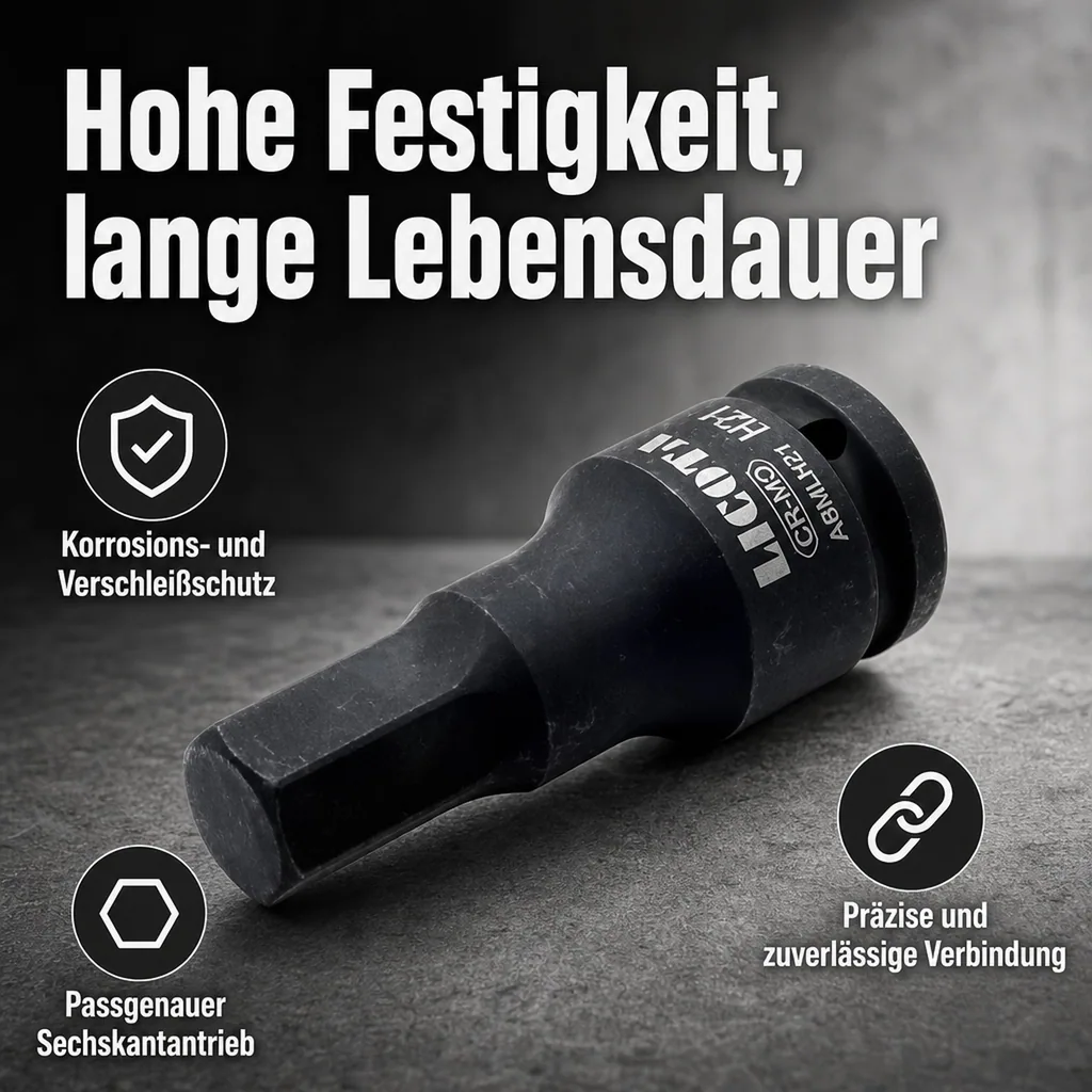 Innensechskant Nuss 3/4 Zoll, Innensechskant Stecknuss H30, Cr-Mo Stahl