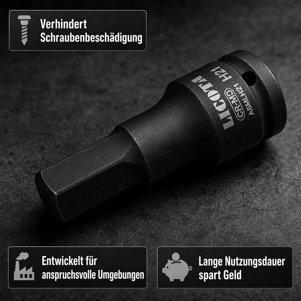 Innensechskant Nuss 3/4 Zoll, Innensechskant Stecknuss H30, Cr-Mo Stahl