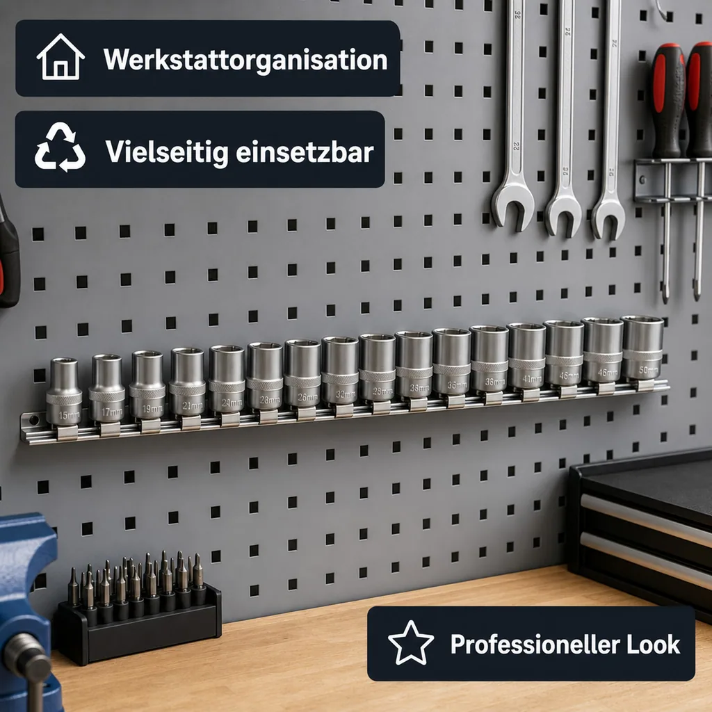 Stecknuss Schiene 3/4 Zoll, 12 Clips, Nuss Halterung