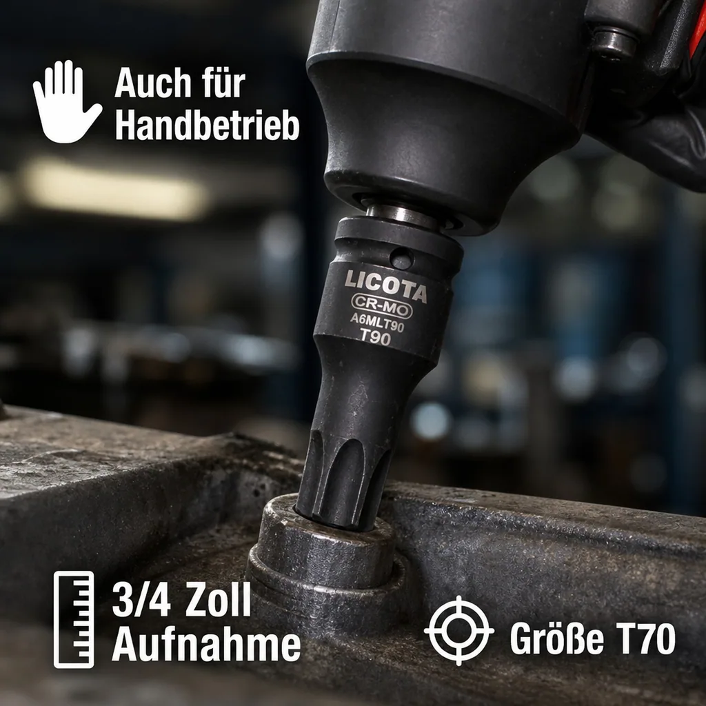Innensechskant Nuss, Schlagschrauber, 3/4 Zoll, T70, Industriequalität
